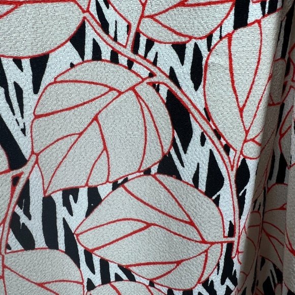 Diane Von Furstenberg Wrap Dress Women XL Multicolor Leaf 3/4 Wide Sleeve Office - Picture 13 of 15